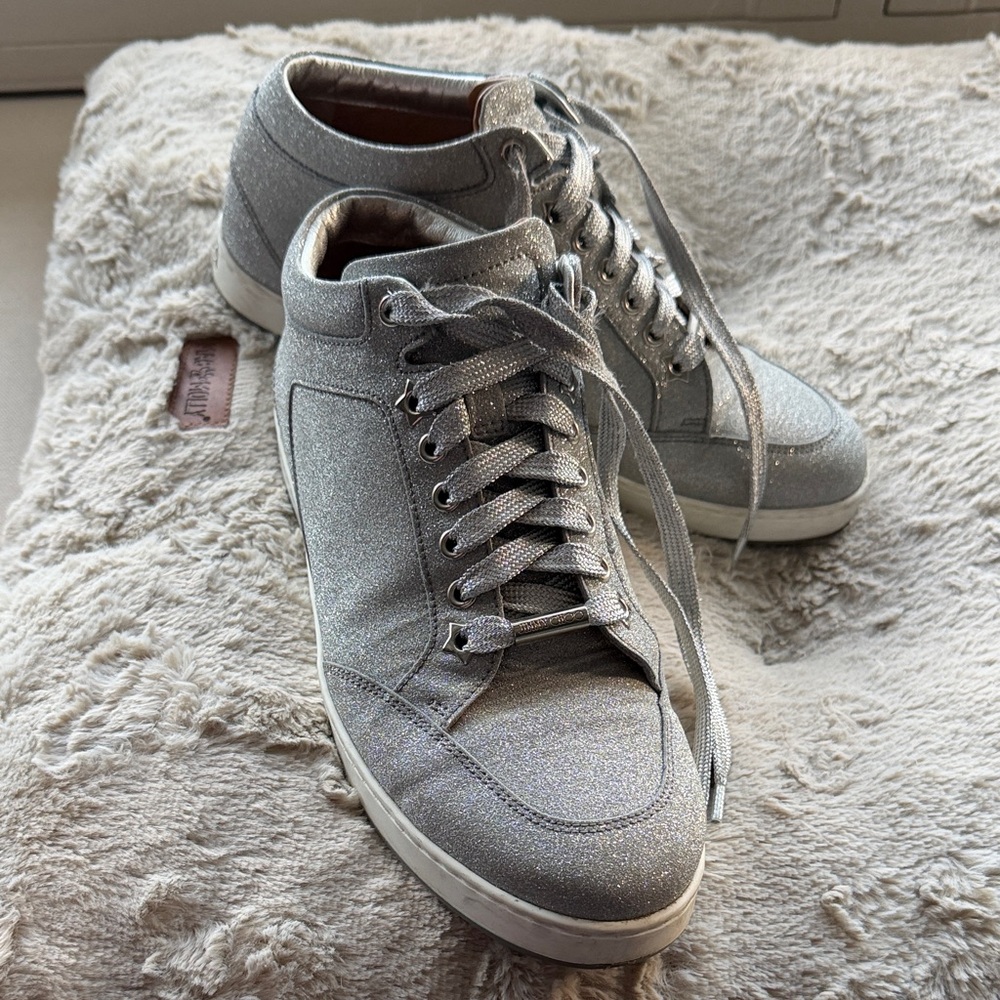 Women’s Jimmy Choo Silver Sneakers